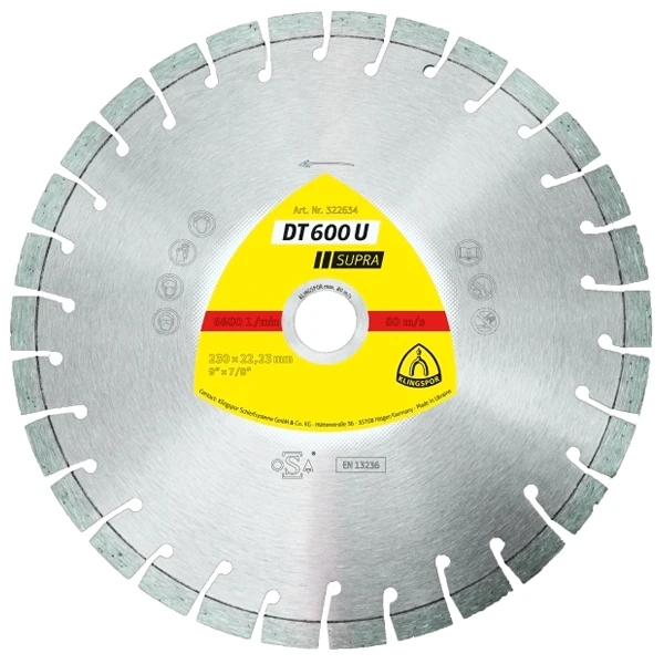 Disque Diamant Béton Armé D125 DT 600 U Supra Klingspor 3 Disque Diamant Béton Armé D125 DT 600 U Supra Klingspor