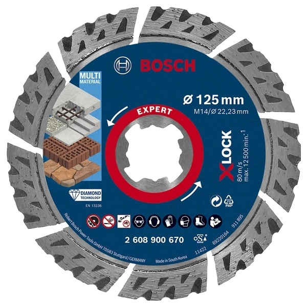 Disque Expert Multimaterial X-Lock D125 Bosch 3 Disque Expert Multimaterial X-Lock D125 Bosch