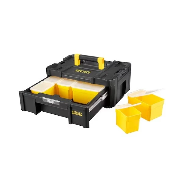 Malette Grand Tiroir 6 Casiers Pro-Stack Fatmax 9.5L Stanley 4 Malette Grand Tiroir 6 Casiers Pro-Stack Fatmax 9.5L Stanley – Image 2