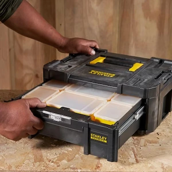 Malette Grand Tiroir 6 Casiers Pro-Stack Fatmax 9.5L Stanley 6 Malette Grand Tiroir 6 Casiers Pro-Stack Fatmax 9.5L Stanley – Image 4