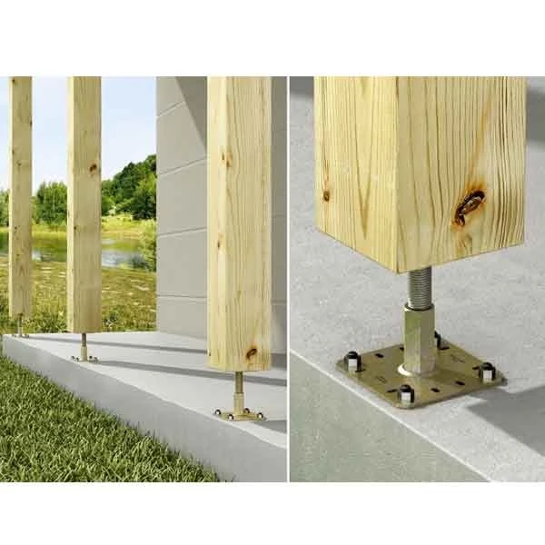 Pied De Poteau Reglable 100-150 Bichro 100x100 - 130x130 Simpson 4 Pied De Poteau Reglable 100-150 Bichro 100x100 - 130x130 Simpson – Image 2