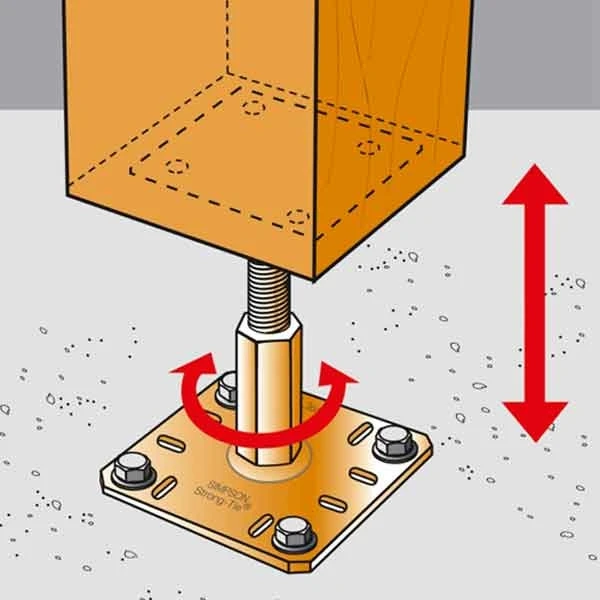Pied De Poteau Reglable 100-150 Bichro 100x100 - 130x130 Simpson 5 Pied De Poteau Reglable 100-150 Bichro 100x100 - 130x130 Simpson – Image 3