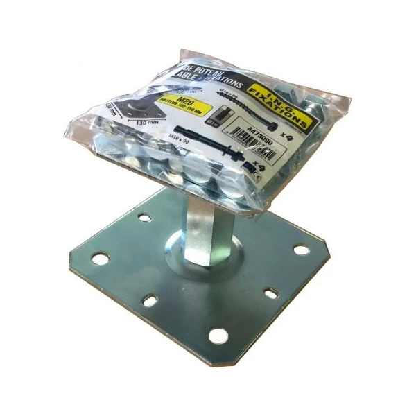 Pied De Poteau Réglable 100x100-130x130 H150 + Fixation ING Fixation 5 Pied De Poteau Réglable 100x100-130x130 H150 + Fixation ING Fixation – Image 3