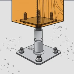Pied De Poteau Réglable 100x100-130x130 H150 Simpson
